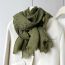Fashion Green Cotton And Linen Printed Geometric Scarf