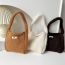 Fashion Apricot Wool Knit Patch Large Capacity Handbag