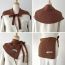 Fashion Oatmeal Color Polyester Vertical Knitted Lace-up Neck Shawl