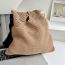 Fashion Oatmeal Color Woven Hollow Large Capacity Shoulder Bag