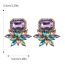 Fashion Color Number Two Alloy Diamond Geometric Stud Earrings