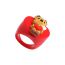 Fashion Red Bear Resin Cartoon Bear Ring