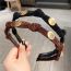 Fashion Coffee Color Metal Letter Medallion Knotted Thin Edge Headband