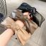 Fashion Khaki Wool Knitted Leather Bow Wide-brimmed Headband