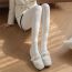 Fashion Milk Coffee Color H167 Plus Velvet Style/with Feet Cotton Jersey Vertical Striped Leggings