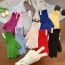 Fashion Pink Slit-f99 Gloves Knitted Patch Five-finger Gloves