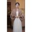 Fashion Beige Color Block Knitted Shawl Jacket