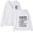 Fashion White Polyester Printed Zip Hooded Jacket