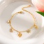 Fashion Gold Copper Inlaid Zircon Drop Oil Love Bow Bracelet