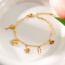 Fashion Gold Copper Inlaid Zircon Drop Oil Love Letters Five-pointed Star Bracelet