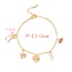 Fashion Gold Copper Inlaid Zircon Drop Oil Love Letters Five-pointed Star Bracelet