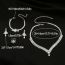 Fashion 2# Metal Diamond Geometric Earrings Necklace Ring Bracelet Set