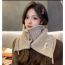 Fashion Coffee Color High Collar Neck Gaiter Knitted Wool Scarf