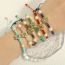 Fashion Gray Glitter Geometric Beaded Diamond Sunflower Bracelet