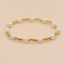 Fashion 5# Gold Beads Pearl Beaded Cross Bracelet