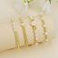 Fashion 5# Gold Beads Pearl Beaded Cross Bracelet