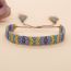 Fashion 2# Rice Beads Braided Rhombus Tassel Bracelet