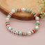 Fashion Color Polymer Clay Pearl Beaded Alphabet Bracelet