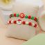 Fashion Color Copper Beads Polymer Clay Beaded Christmas Bracelet Set