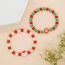 Fashion Color Copper Beads Polymer Clay Beaded Christmas Bracelet Set