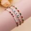 Fashion Color Copper Gold-plated Rice Beads And Gold Beads Beaded Alphabet Bracelet Set