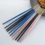 Fashion Blue Silver Chopsticks Stainless Steel Round Chopsticks