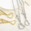 Fashion Steel Color Necklace Kn118374-z Titanium Steel Hollow Love Necklace