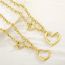 Fashion Gold Suit Ks138373-z Titanium Steel Hollow Love Necklace Bracelet Set
