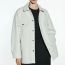 Fashion Grey Solid Color Cotton Lapel Buttoned Jacket