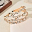 Fashion Gold Alloy Diamond-encrusted Multi-layered Wide-brimmed Headband