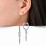 Fashion Silver Copper Set Diamond Pointed Cone Hoop Earrings