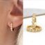 Fashion Gold Copper Diamond Round Earrings
