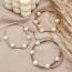 Fashion Grey Cord Braided Pearl Bracelet