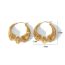 Fashion 11# Stainless Steel Gold-plated Geometric Round Earrings