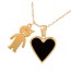 Fashion Golden 2 Titanium Steel Dripping Oil Love Boy Pendant Necklace