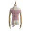 Fashion Pink Polyester Pleated Vest + Scarf