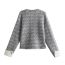 Fashion Grey Double-breasted Crew Neck Knitted Jacket