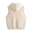 Fashion Apricot Lambswool Knitted Buttoned Hooded Vest