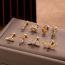 Fashion 1#gold Stainless Steel Zirconium-inlaid Geometric Piercing Nails (single)