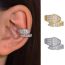 Fashion 14k Gold Copper Inlaid Zirconium Snake-shaped Ear Cuff
