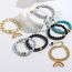 Fashion 2# A Pair Of Alloy Geometric Beaded Magnetic Love Bracelets