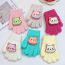 Fashion 6# White Knitted Children's Cartoon Bear Five-finger Gloves