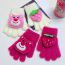 Fashion 4# Rose Red Knitted Children's Cartoon Five-finger Gloves