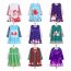 Fashion 9 Purple Starry Sky Polyester Printed Round Neck Long Sleeve Children's Skirt