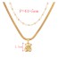 Fashion Golden 1 Titanium Steel Bear Pearl Double Layer Necklace