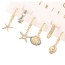 Fashion Gold Copper Inlaid Zirconium Oil-drip Shell Starfish Pendant Earring Set 6 Pieces