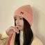 Fashion Milky White Bear Embroidered Rolled Edge Knitted Beanie