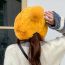 Fashion Light Coffee Puff Patchwork Plush Pullover Hat