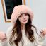 Fashion Pink Puff Patchwork Plush Pullover Hat