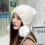 Fashion Camel Knitted Fur Ball Letter Logo Pullover Hat